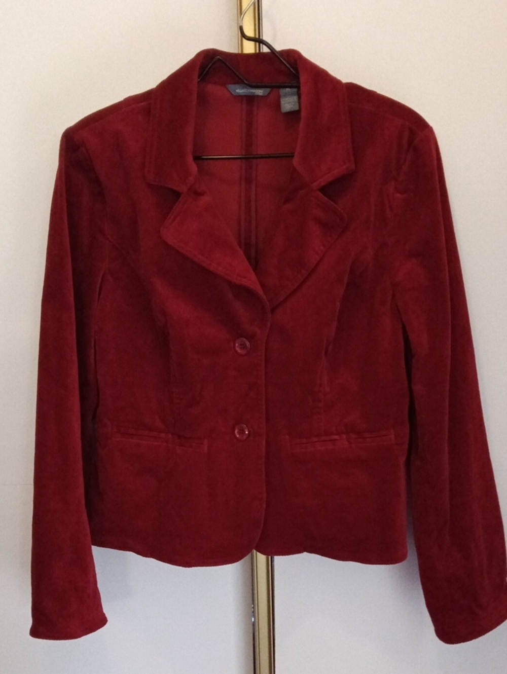 Women's Red Velvet Blazer Jacket